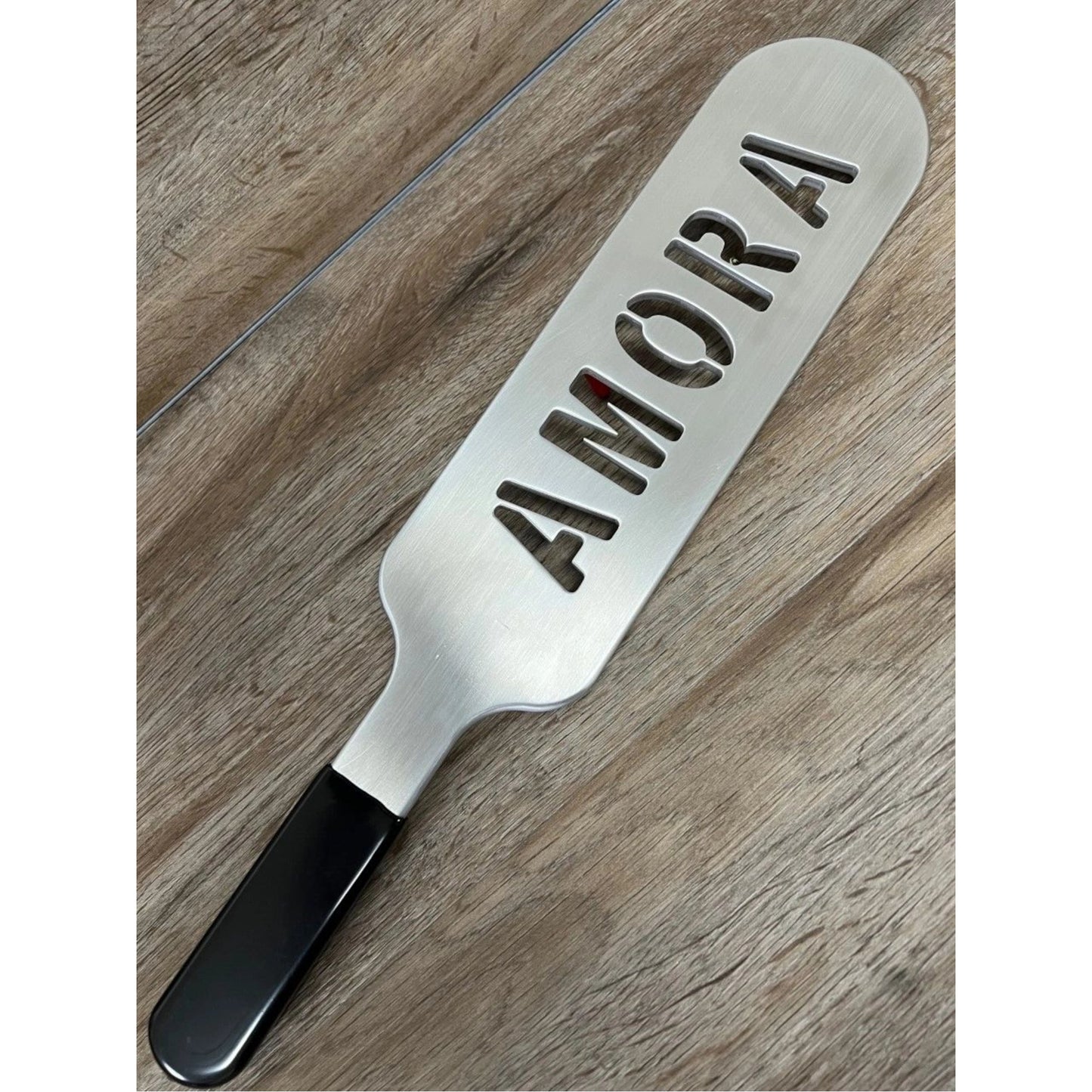 Custom Engraved Machined Cutout Letters 18" Spanking Paddle in Aluminum