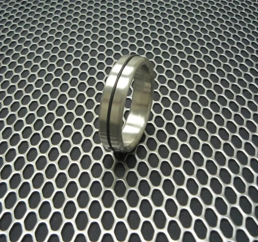 Single Accent Style Designer Series Cockring in Stainless Steel