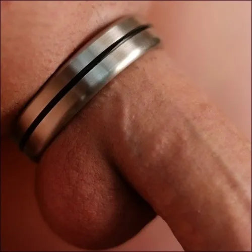 Single Accent Style Designer Series Cockring in Stainless Steel