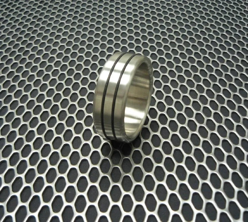 Double Accent Style Designer Series Cockring in Stainless Steel