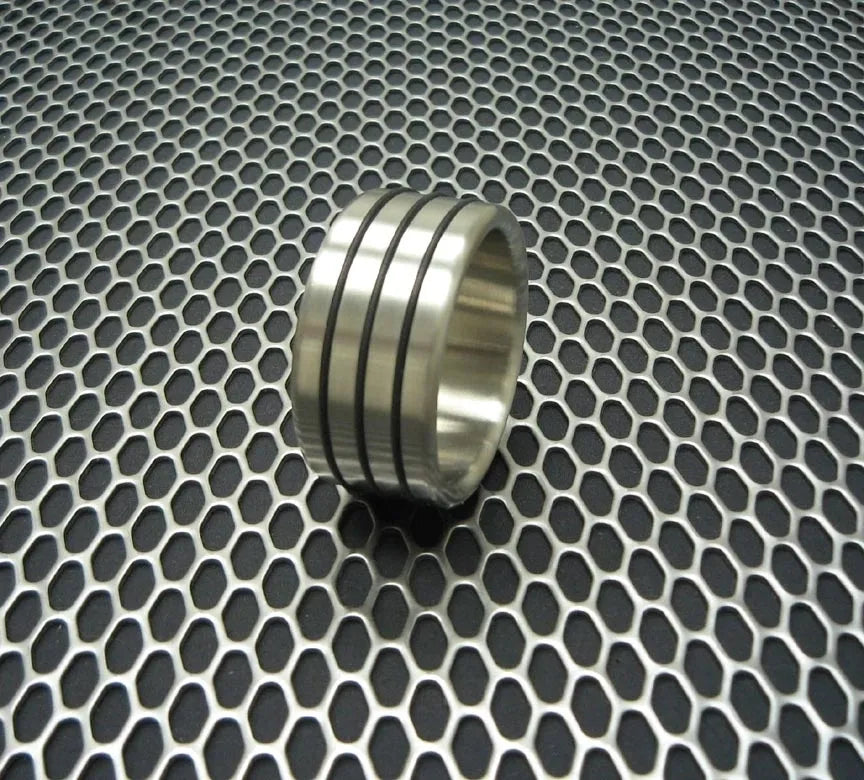 Triple Accent Style Designer Series Cockring in Stainless Steel
