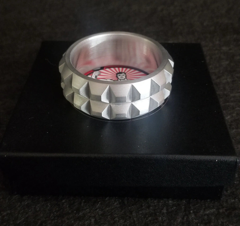 Knobby Style Cockring in Aluminum