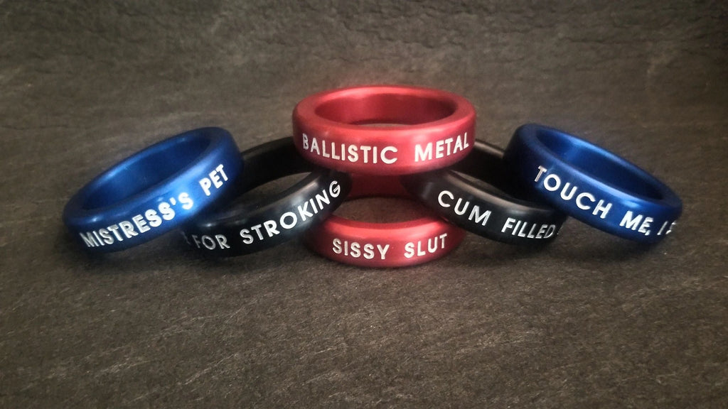 Custom Engraved Personalized Chubby Style Cockring in Anodized Aluminum