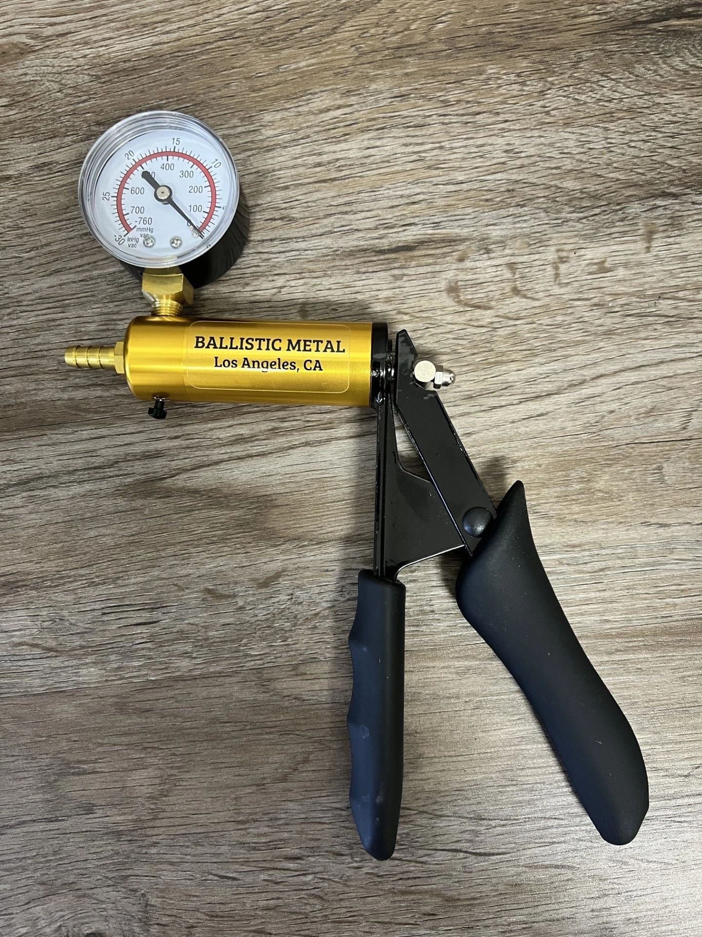 Deluxe Pistol Pump Handle with Vacuum Pressure Gauge for Penis, Pussy, Breast, Nipple, Clit