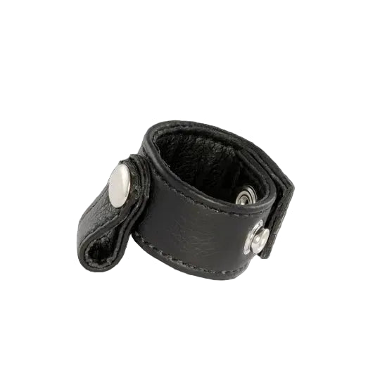 1.25" Black Leather Ball Stretcher w/Snap Tab for Additional Weights