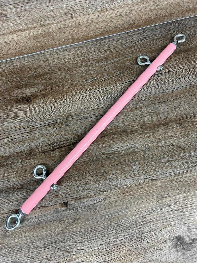 Pretty in Pink Wrist, Ankle or Thigh Fixed Length Spreader Bar with Additional Attachment Point Eye Loops