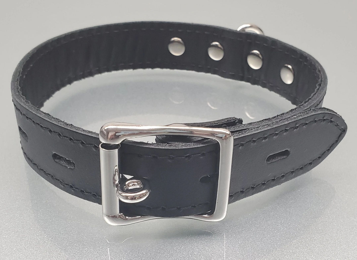 Leather D-Ring Day Collar Restraint (1" Wide)