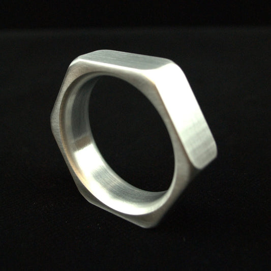 Cock Nut Hex Style Cockring in Aluminum