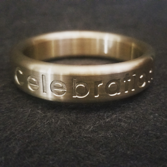 Custom Engraved Personalized Glans Rings & Cockrings in Shiny Polished Brass