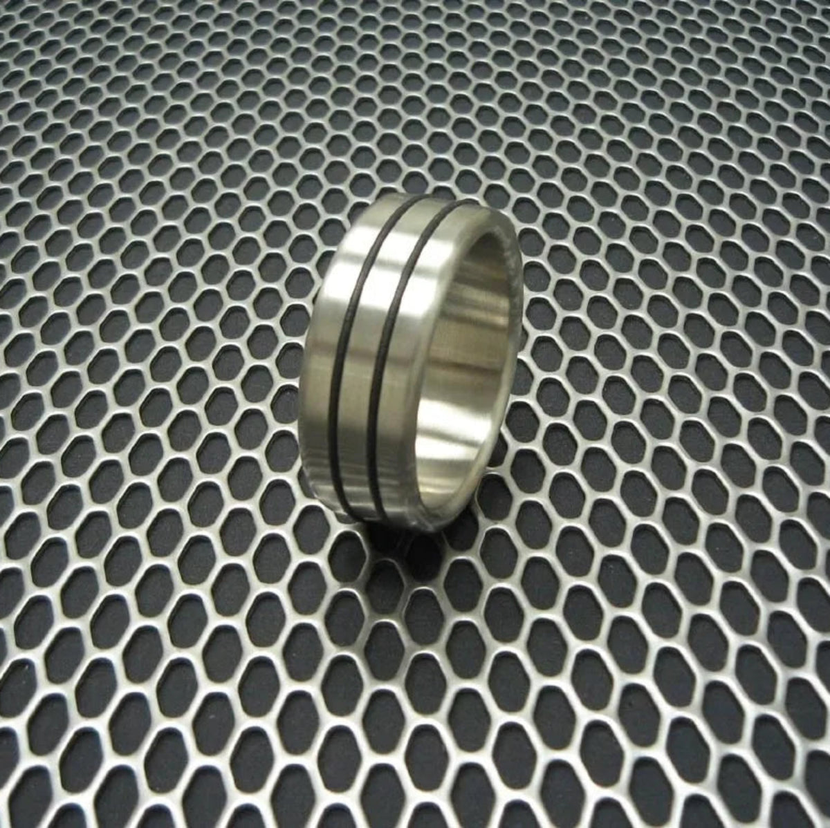 Double Accent Style Designer Series Cockring in Stainless Steel