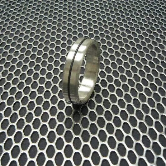 Single Accent Style Designer Series Cockring in Stainless Steel
