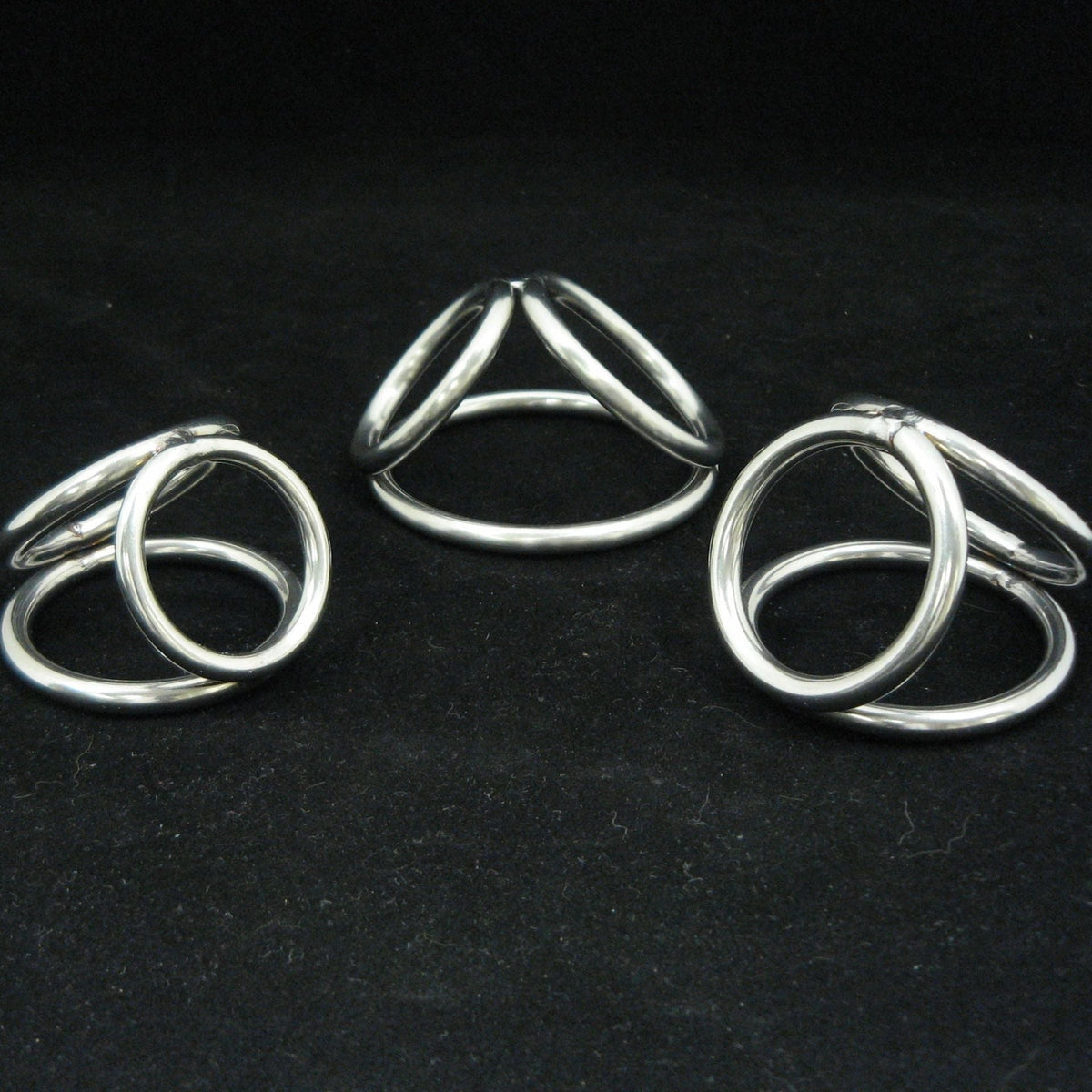 Triple Rings Cage Cockring in Stainless Steel