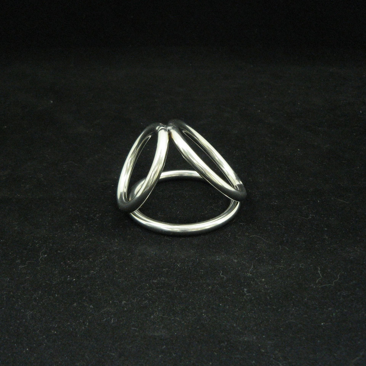 Triple Rings Cage Cockring in Stainless Steel