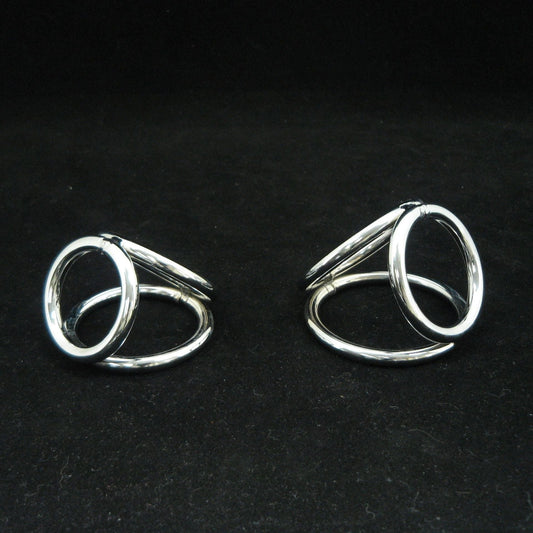 Triple Rings Cage Cockring in Chrome