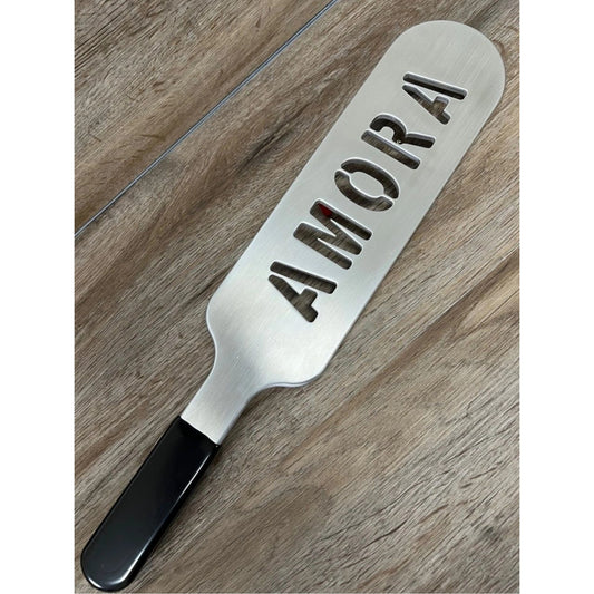 Custom Engraved Machined Cutout Letters 18" Spanking Paddle in Aluminum