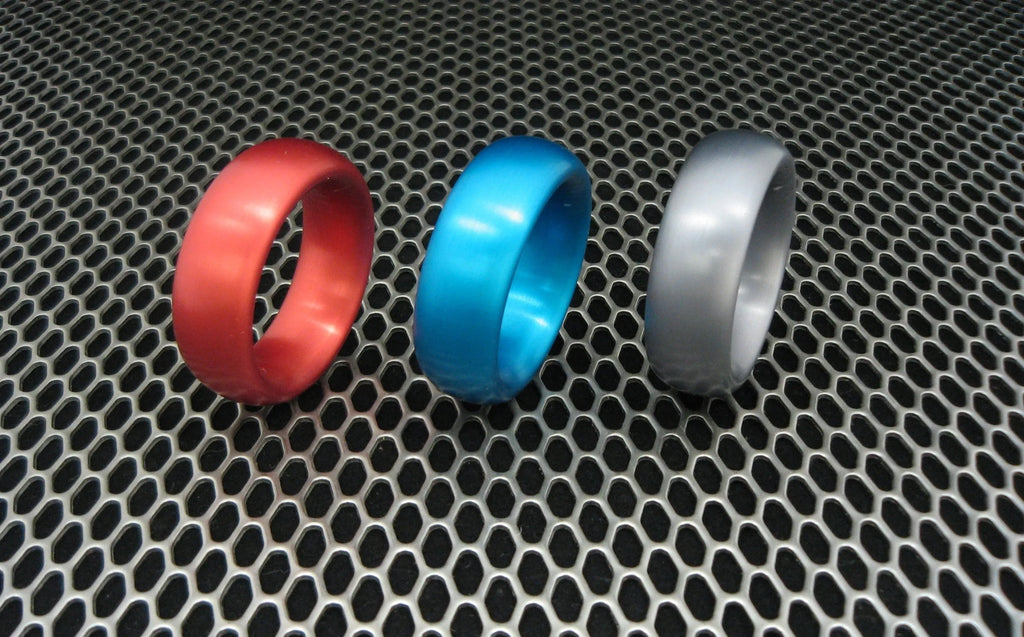 Donut Style Aluminum Anodized Cockring  - Red Blue Black