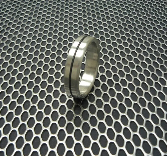 Single Accent Style Designer Series Cockring in Stainless Steel