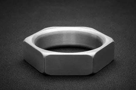 Cock Nut Hex Style Cockring in Aluminum