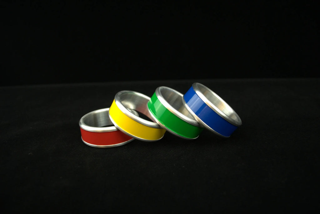 Pride Style Color Stripe Cockring in Aluminum