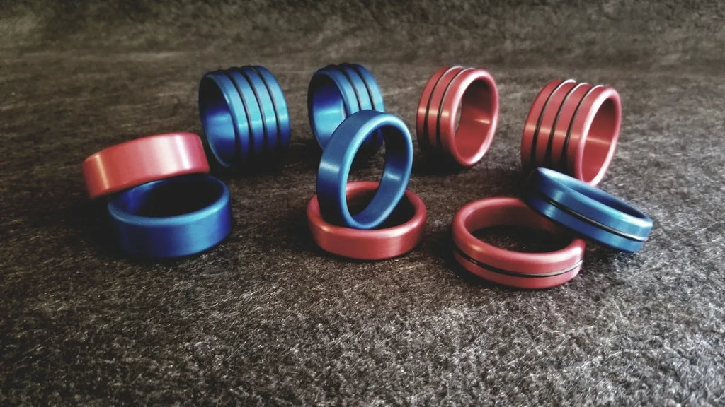 Narrow Anodized Colored Style Glans Ring in Aluminum