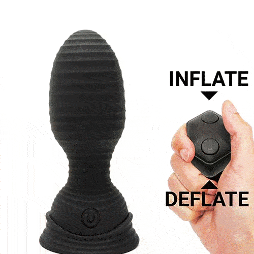 VIP Silicone Vibrating Inflatable Butt Plug Rechargeable Remote Control