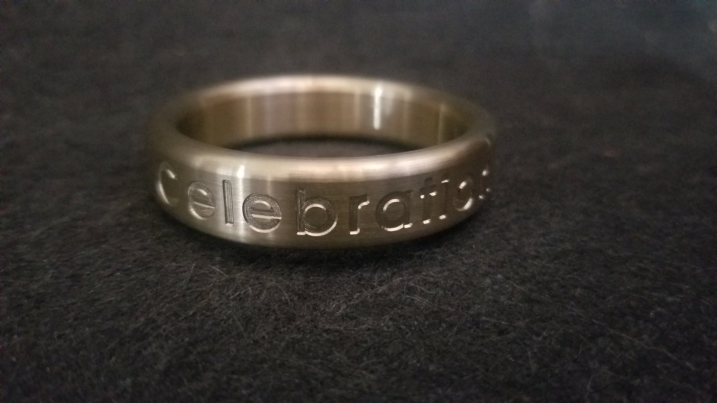 Custom Engraved Personalized Glans Rings & Cockrings in Shiny Polished Brass