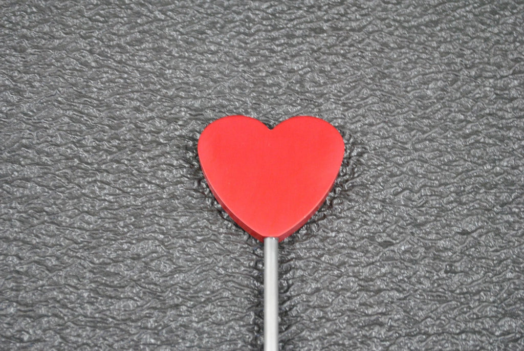 Heart Tip Aluminum Riding Crop Spanking Slapper - Red, Black or Pink