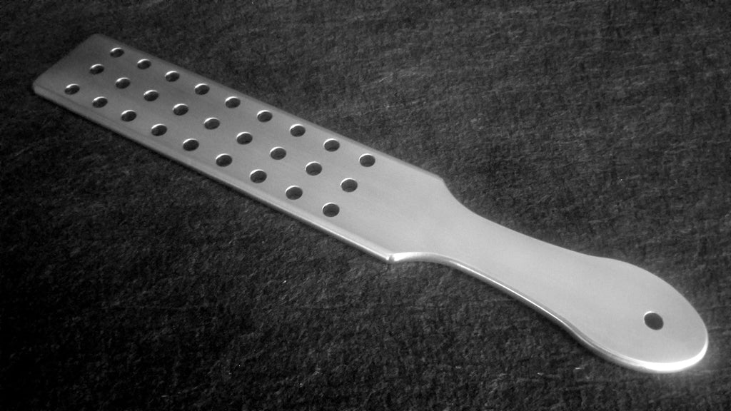 Grater Spanking Paddle with Holes in Aluminum or Stainless Steel