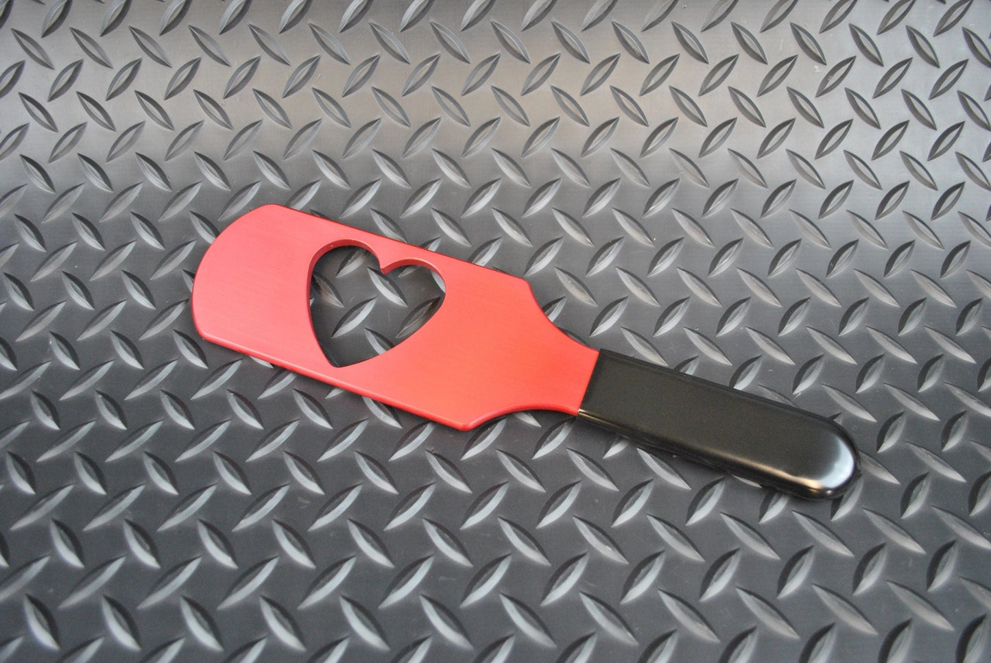 Love Hurts Heart Spanking Paddle in Aluminum