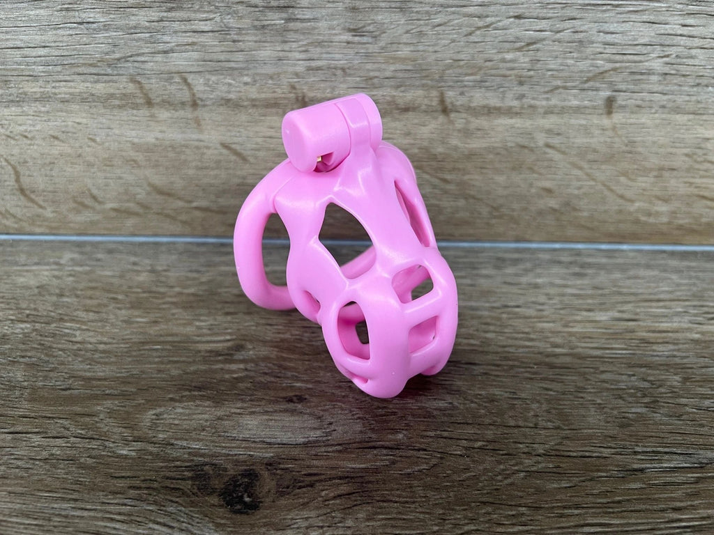The Pink Sissy Chastity Cock Cage - CBT Cuckold CBT Cock Ball BDSM Chastity Cage Belt 3D Printed