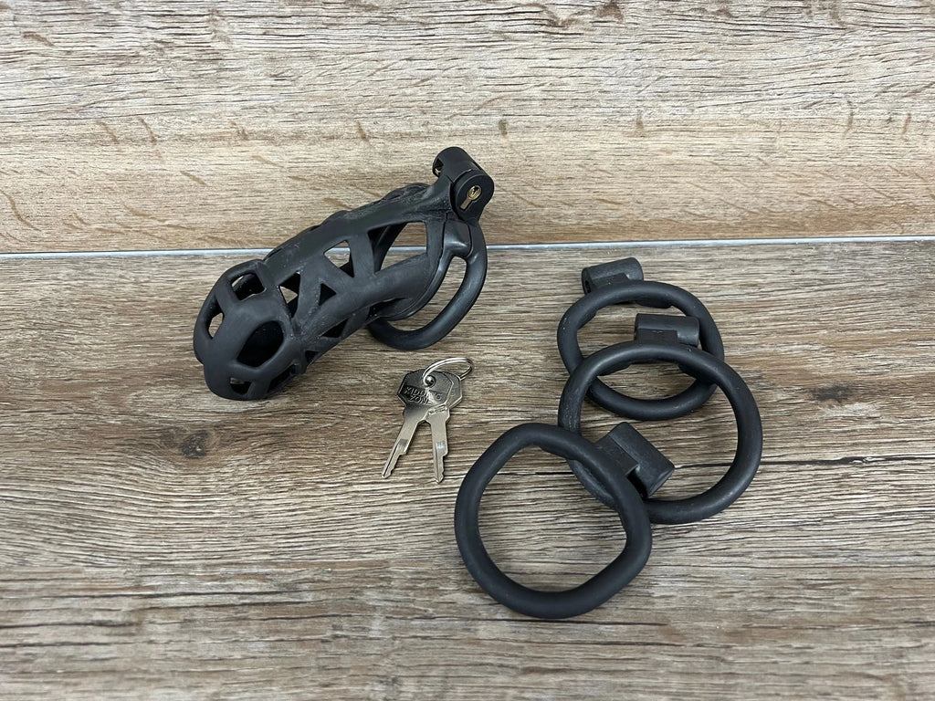 The Black Cobra Chastity Cock Cage - CBT Cuckold CBT Cock Ball BDSM Chastity Cage Belt 3D Printed