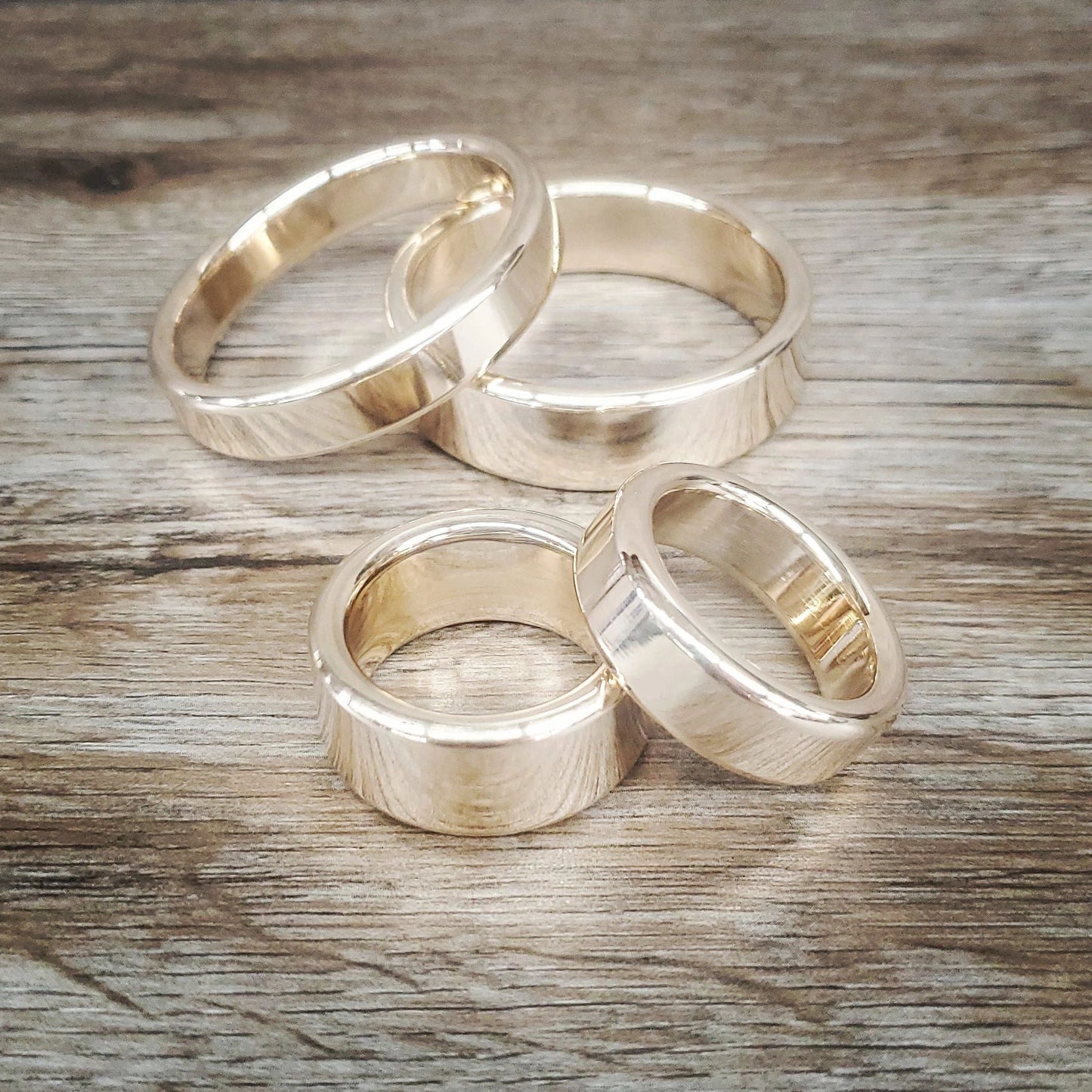 Shiny Polished Solid Brass Cockring and Gland Rings, Penis Enhancer Ring Gold Color
