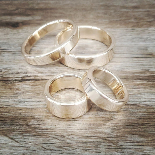Shiny Polished Solid Brass Cockring and Gland Rings, Penis Enhancer Ring Gold Color