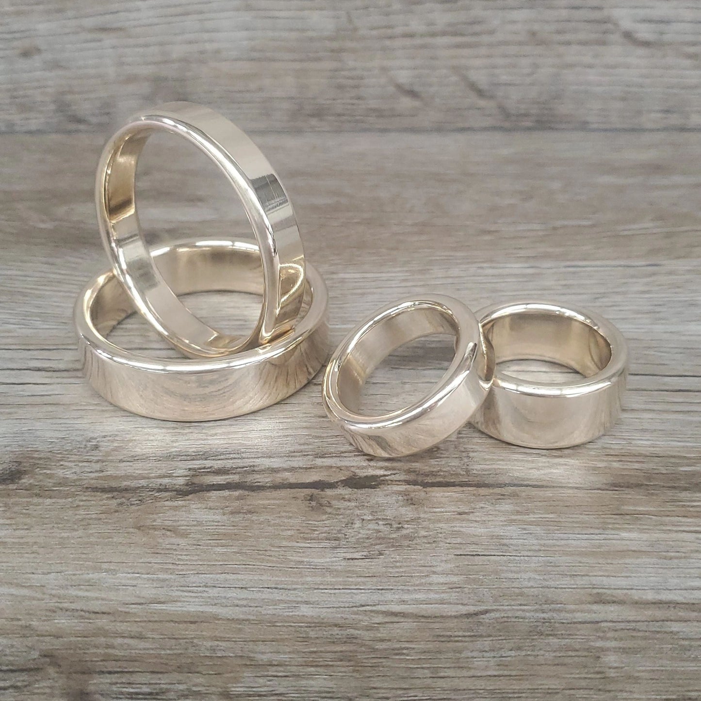 Shiny Polished Solid Brass Cockring and Gland Rings, Penis Enhancer Ring Gold Color