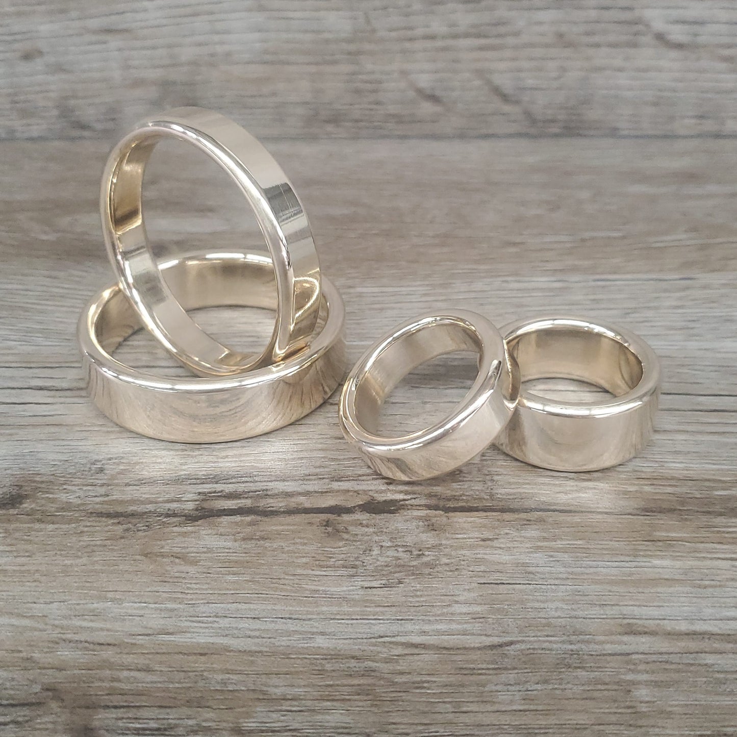 Custom Engraved Personalized Glans Rings & Cockrings in Shiny Polished Brass