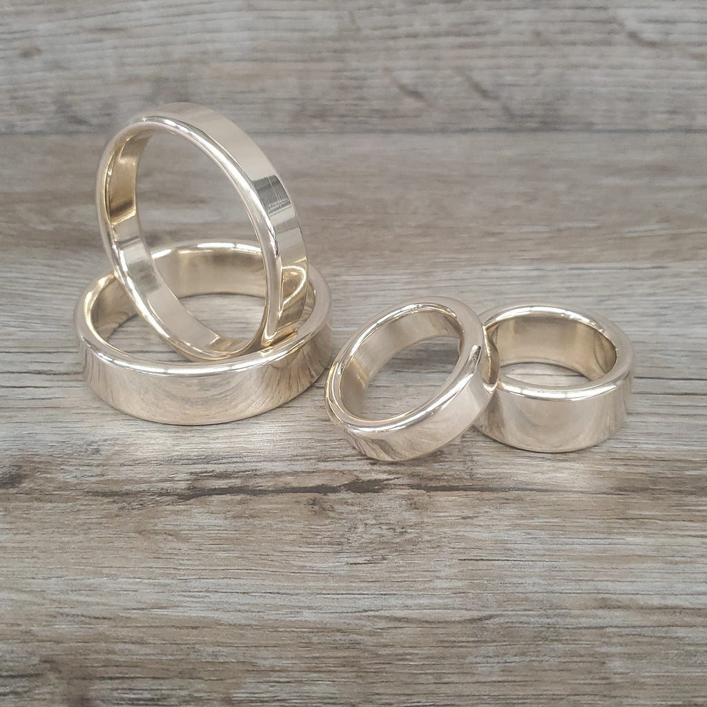 Custom Engraved Personalized Glans Rings & Cockrings in Shinny Brass