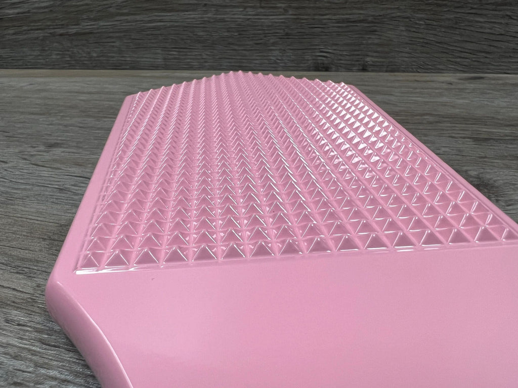 Pretty in Pink Alastor Aluminum Spanking Paddle with Machined Spikes on Face, Smooth Back