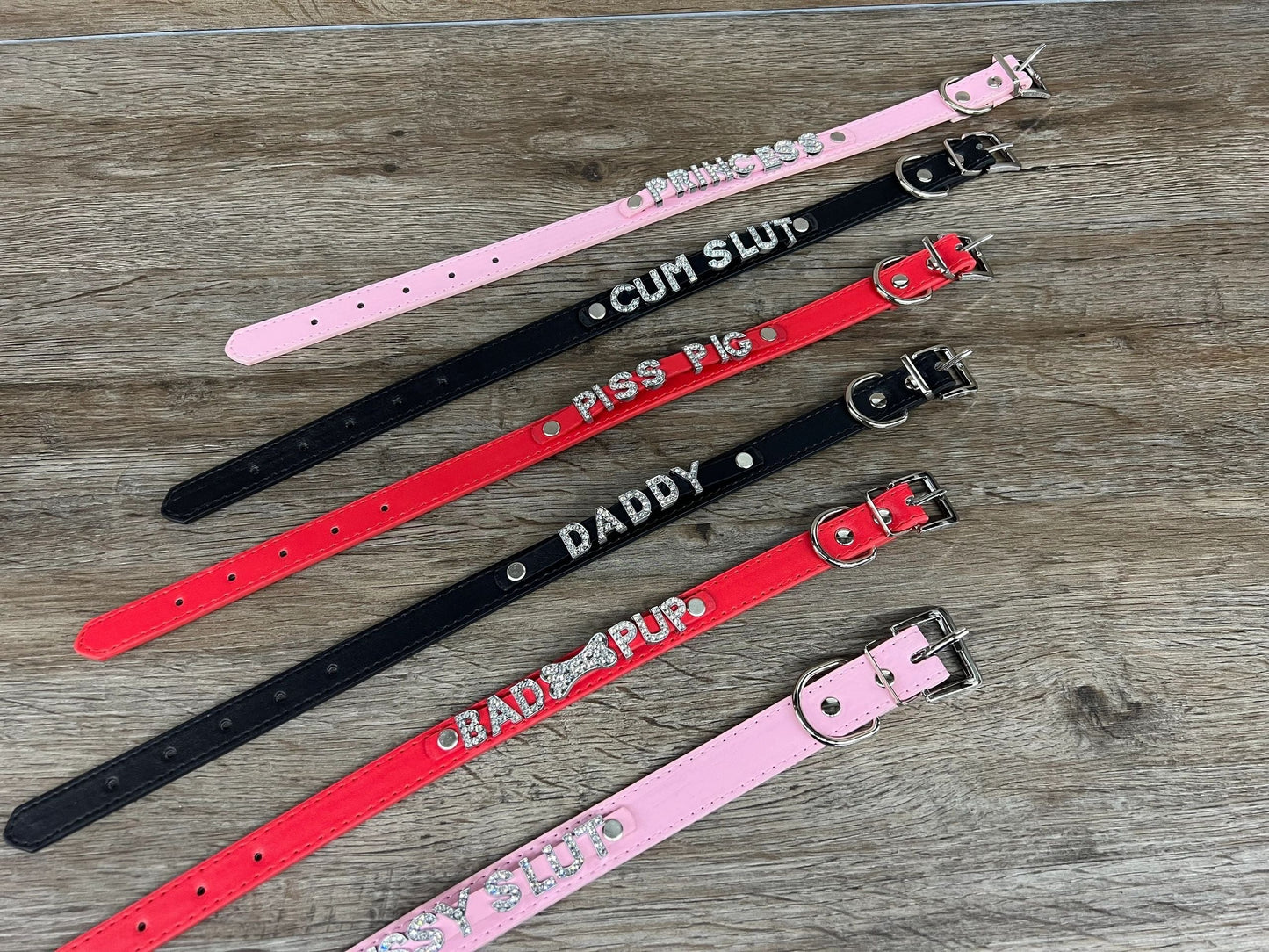 Custom Personalized Vegan Leather BDSM Bondage Slave Collar Slave BDSM