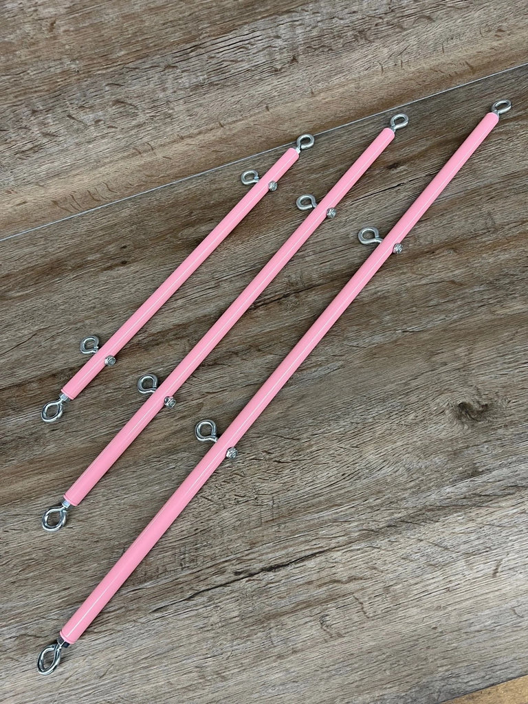 Pretty in Pink Wrist, Ankle or Thigh Fixed Length Spreader Bar with Additional Attachment Point Eye Loops