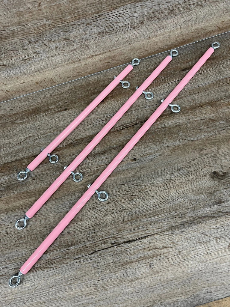 Pretty in Pink Wrist, Ankle or Thigh Fixed Length Spreader Bar with Additional Attachment Point Eye Loops