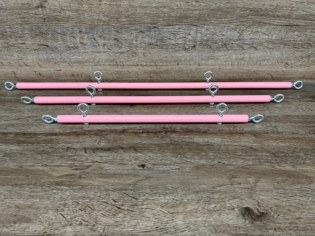 Pretty in Pink Wrist, Ankle or Thigh Fixed Length Spreader Bar with Additional Attachment Point Eye Loops