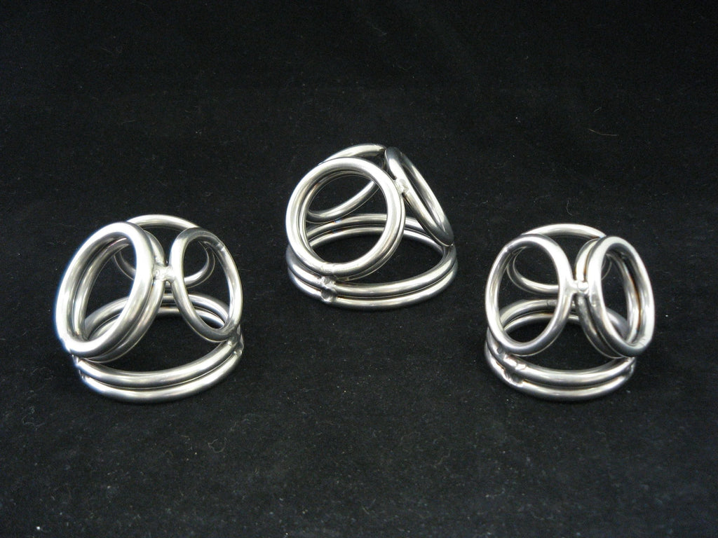 Electro Quad Rings Cock Cage Cockring in Stainless Steel