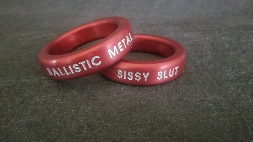 Custom Engraved Personalized Chubby Style Cockring in Anodized Aluminum