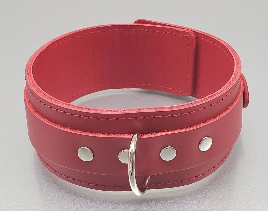 Leather D-Ring Collar Restraint with Locking Buckle (2