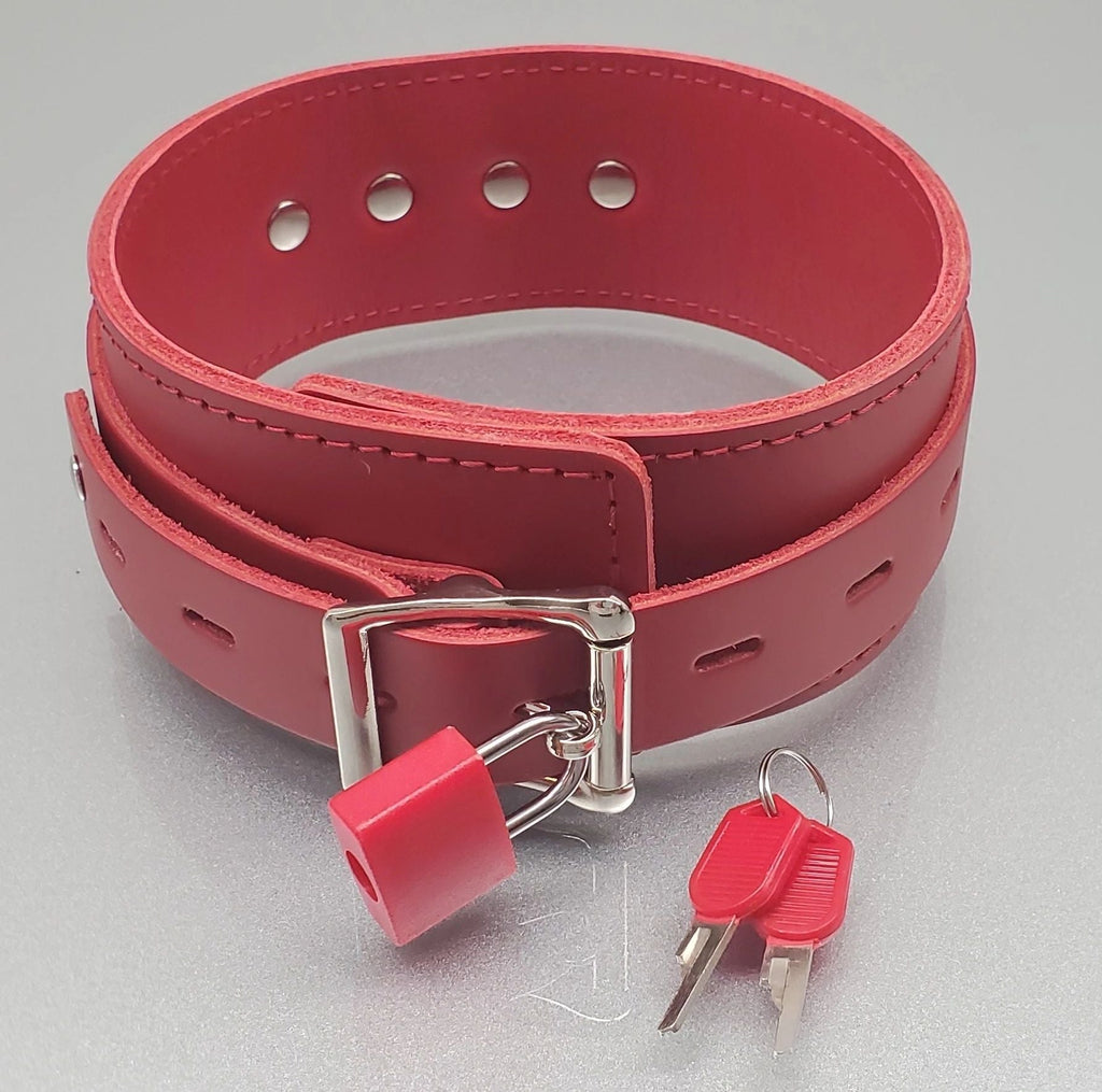 Leather Wrist Restraints / Cuffs Handmade - Locking Option Buckle