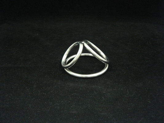 Custom Sized Triple Rings Cock Cage in Stainless Steel SS