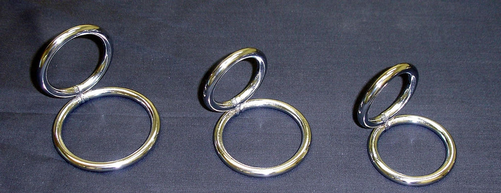 Custom Sized Stainless Steel Saturn Double Rings Cock Cage