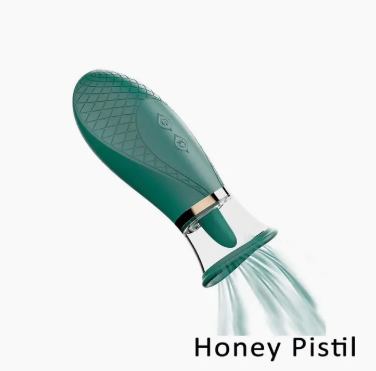 Honey Pistil Tongue Licking Sucking Pussy Pump Vibrator (Green or Pink)