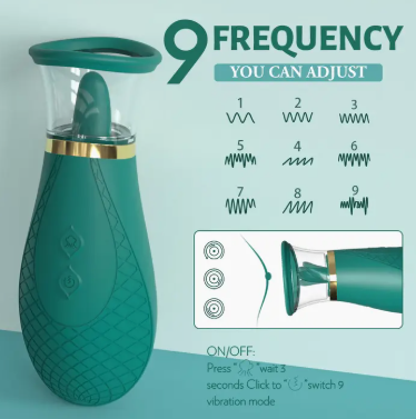 Honey Pistil Tongue Licking Sucking Pussy Pump Vibrator (Green or Pink)