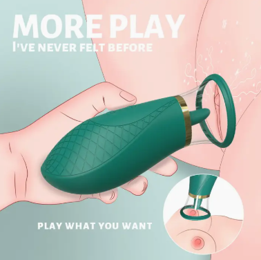 Honey Pistil Tongue Licking Sucking Pussy Pump Vibrator (Green or Pink)